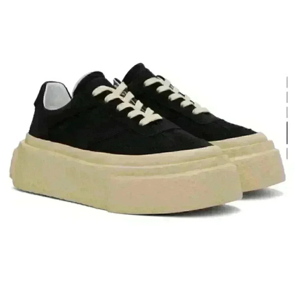 New MM6 MAISON MARGIELA BLACK Gambetta Sneaker Luxury Suede made in Italy